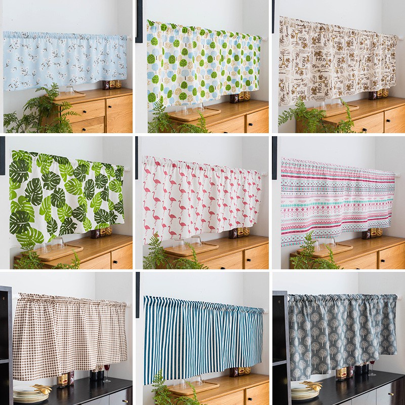 Kitchen Curtain Blackout Window Short Curtain Valances Short Window Drapes Curtain