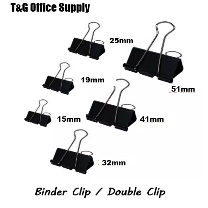 Binder Clip / Double Clip (15mm/19mm/25mm/32mm/41mm/51mm) | Shopee Malaysia