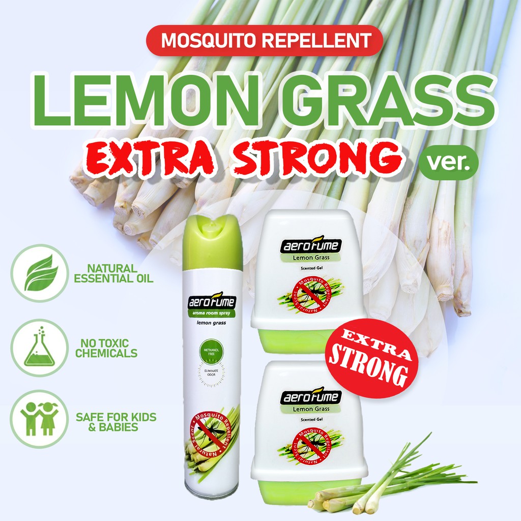 [Extra Strong] Mosquito Repellent Lemon Grass Gel (2pcs) + Lemon Grass