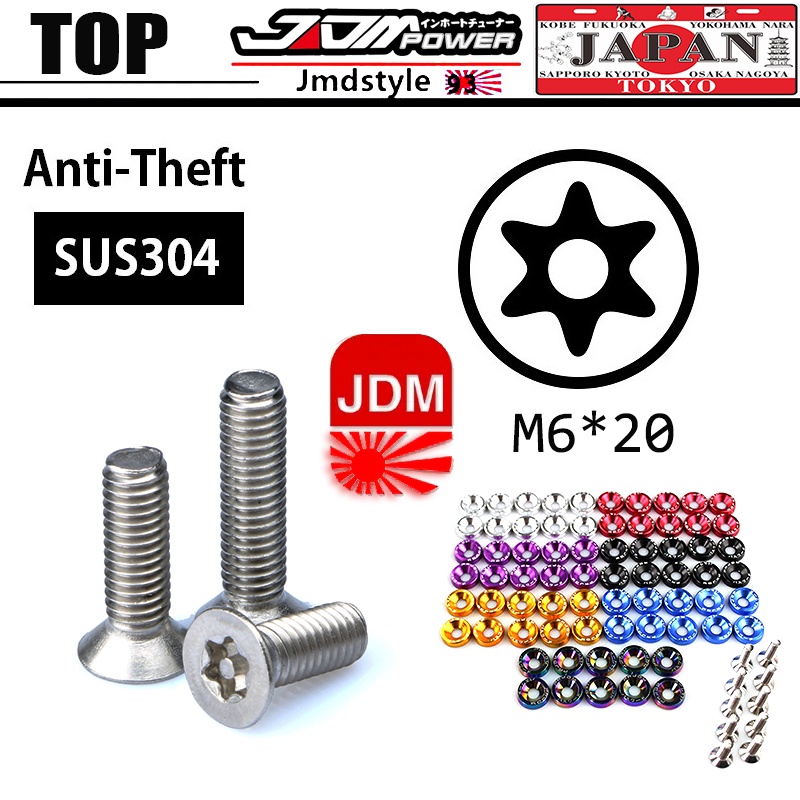 5/10 pcs JDM Antitheft bolt M6 Car Styling Modification Fender Washer