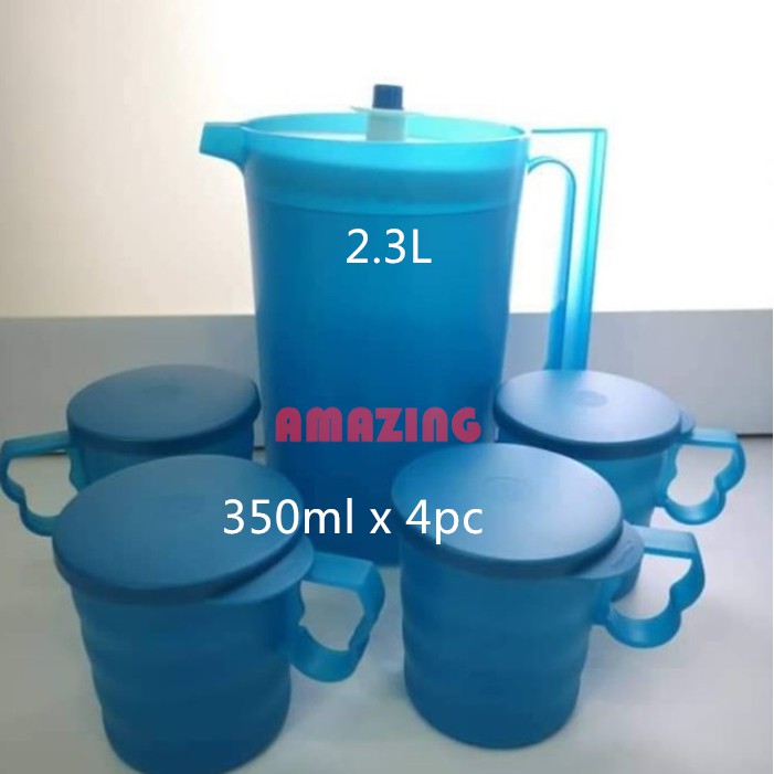 Tupperware Blossom Pitcher(1)2.3L OR Mug Mugs(4) 350ml