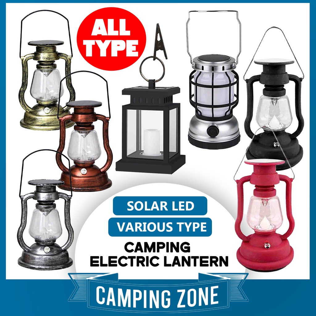 Solar Lantern Camping Light LED Lampu Camping Lantern Rechargeable