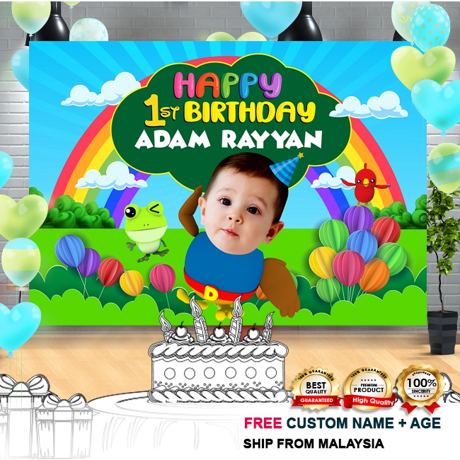 Birthday Banner / Birthday Backdrop / Hari Jadi - Didi & Friends