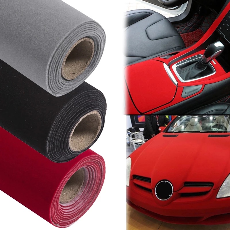 20x148cm DIY Premium Velvet Suede Fabric Car Wrap Self Adhesive Sticker Film For Auto Styling Accessories