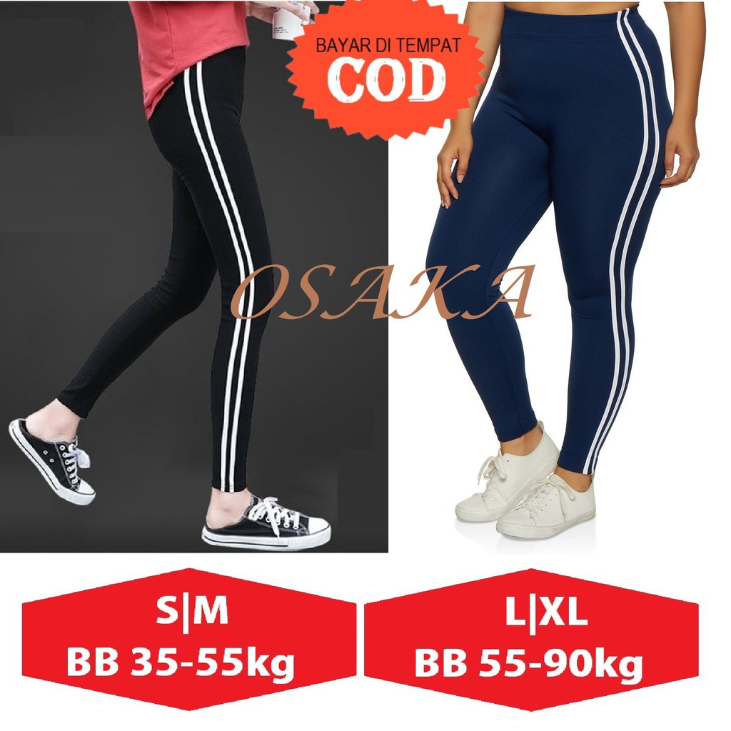 Line Leggings Pants 2 Present Korean Leggings Lejing Sport Pants Shopee Malaysia