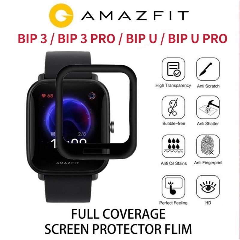 Amazfit BipU / Bip U Pro / Bip 3 / Bip 3 Pro Smartwatch 3D Full Curve ...