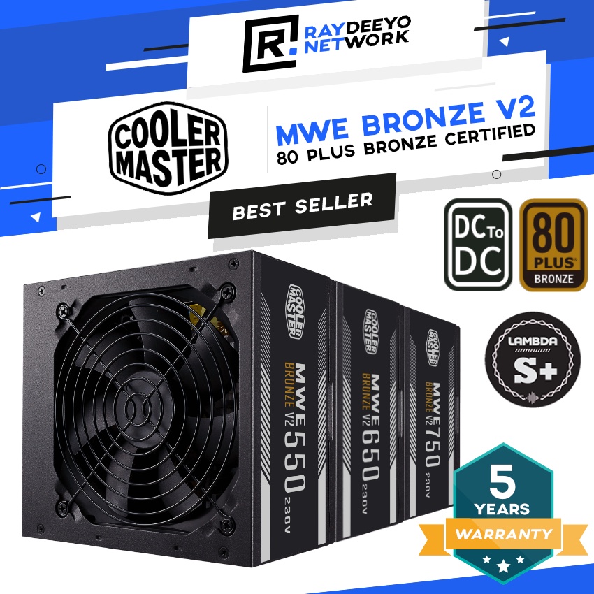 Cooler Master MWE BRONZE V2 550W / 650W / 750W PSU Power Supply Unit ...