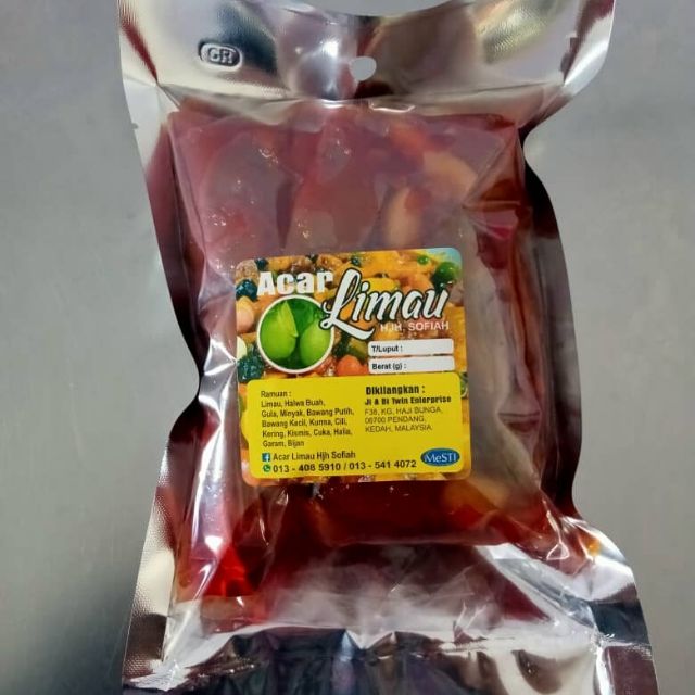 Acar Buah Limau Hjh Sofiah utara/ kedah (240g dan 500g)