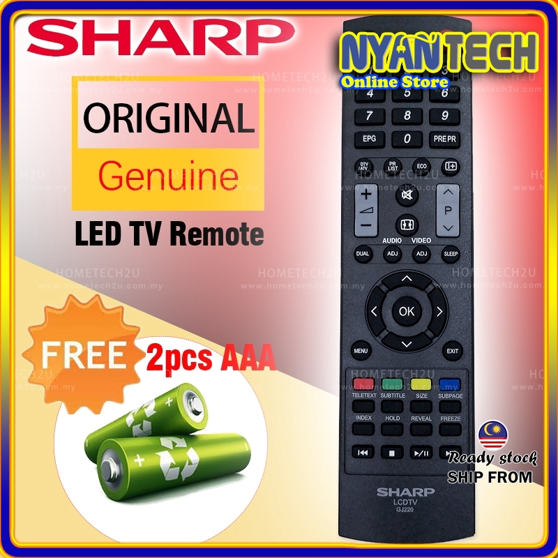 Original Sharp LED LCD TV Remote Control (Free Battery) Shopee Malaysia