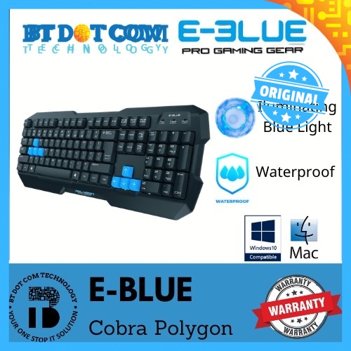 EBlue Polygon Cobra Water Proof Gaming Keyboard (EKM075BK) Shopee