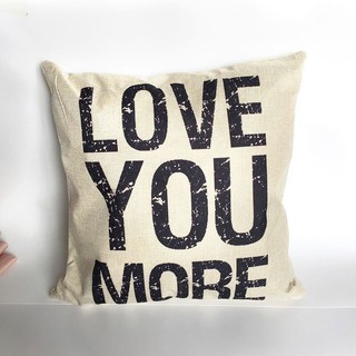 Love You More Stylish Letter Pillowcase Family Decorating Sofa