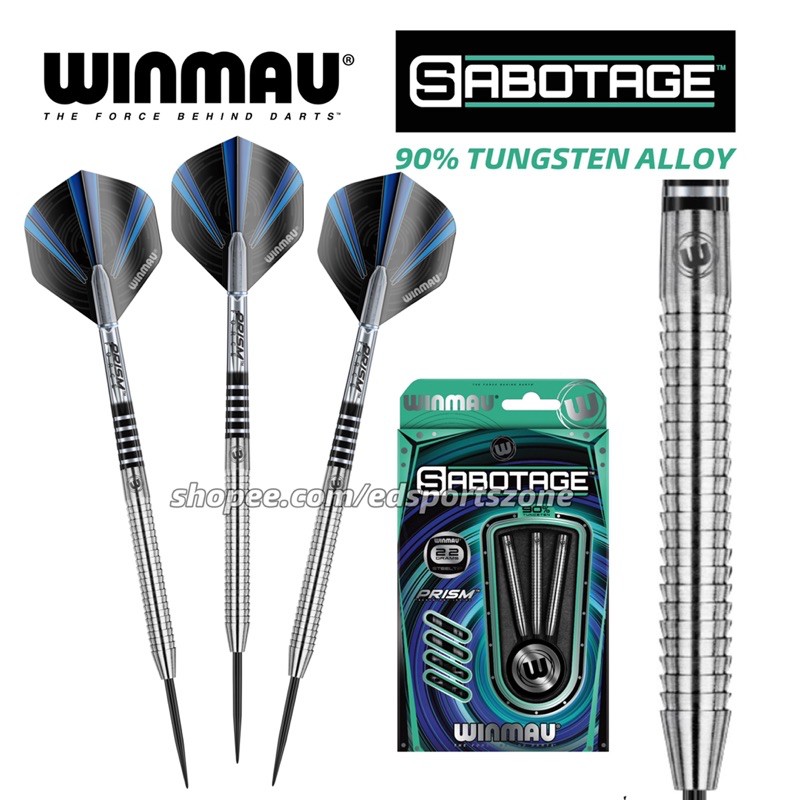 Winmau Sabotage 90% Tungsten Alloy With Onyx Coating Steeltip 
