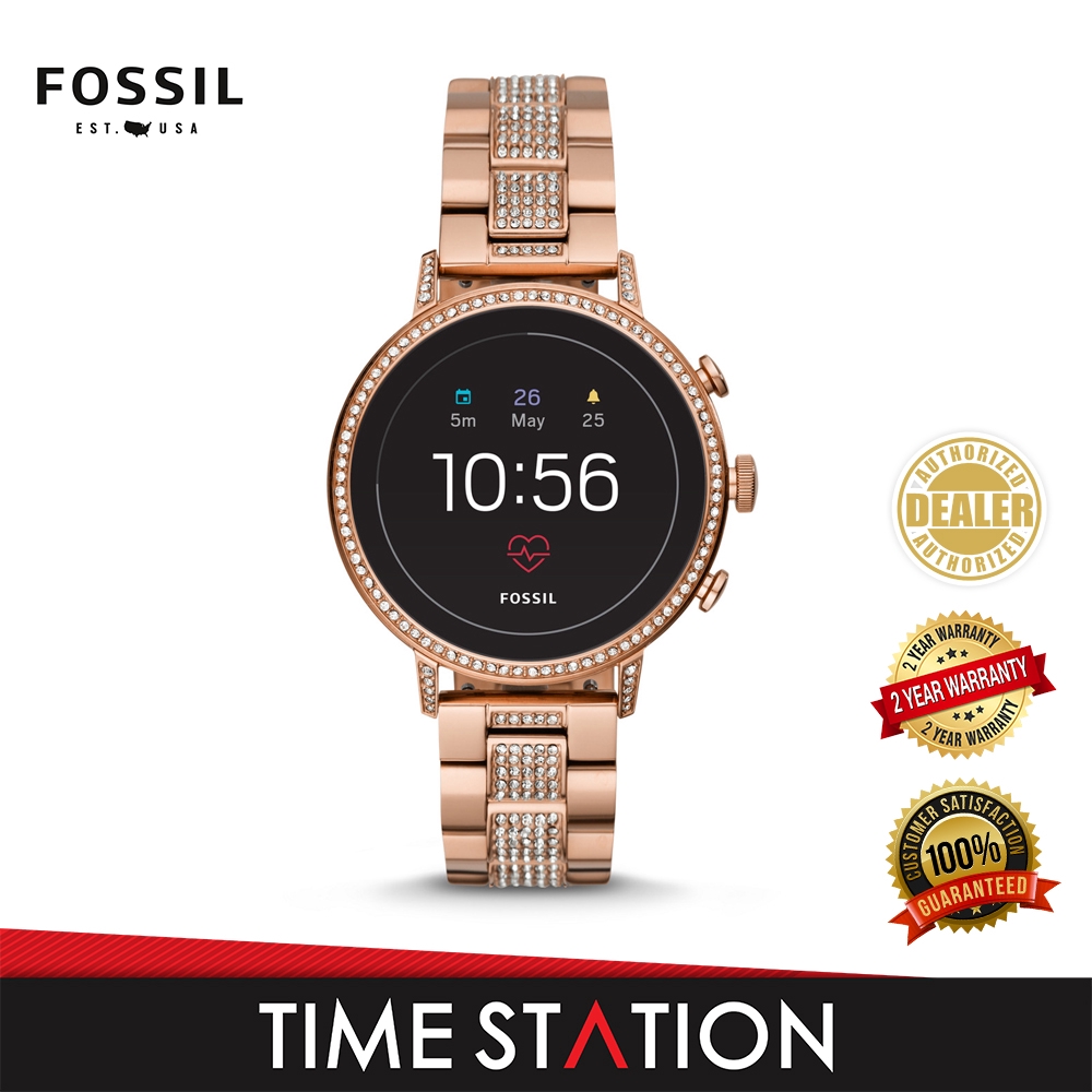 fossil women's gen 4 q venture hr stainless steel touchscreen smartwatch