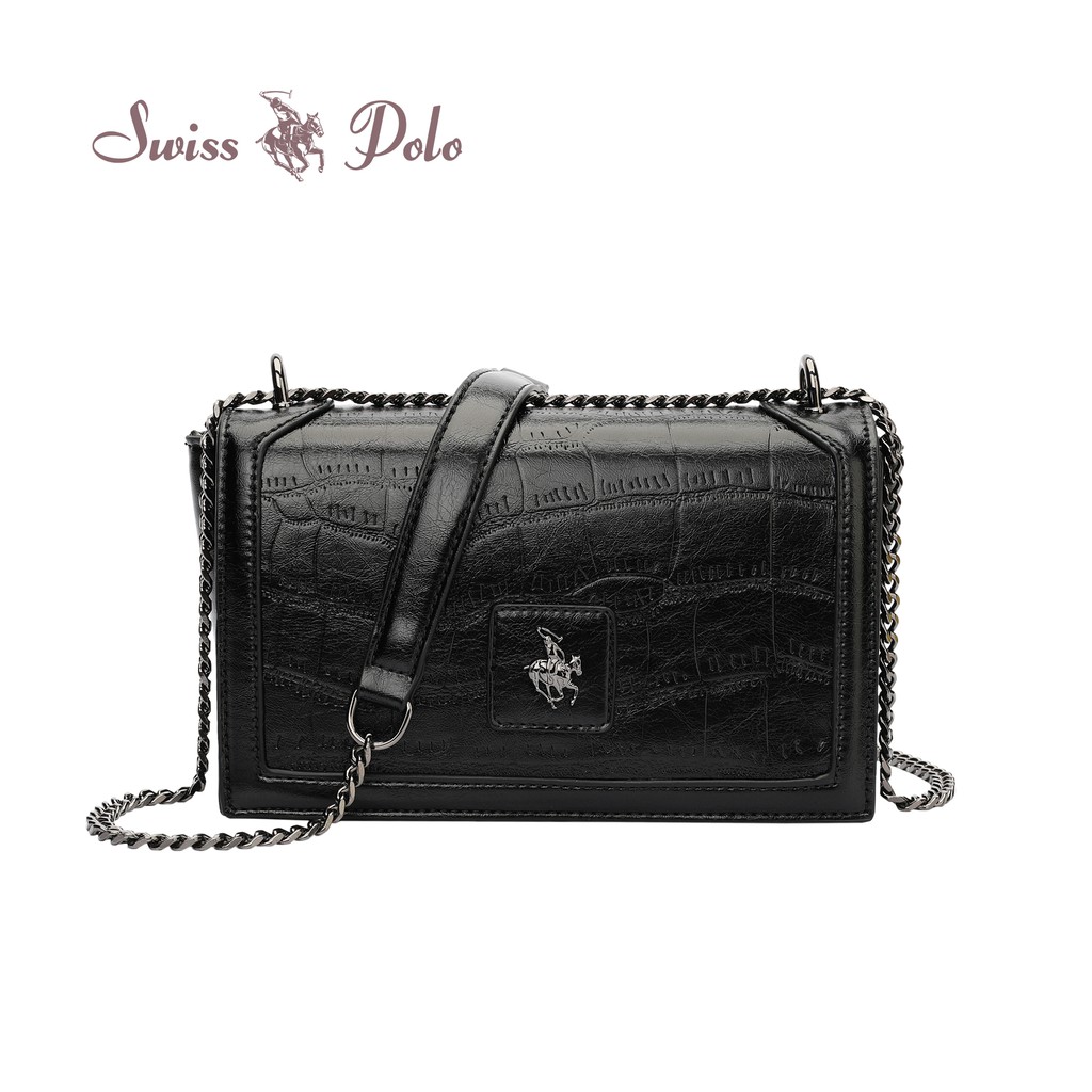 SWISS POLO LADIES CHAIN SLING BAG HBP 6061 BLACK Shopee Malaysia