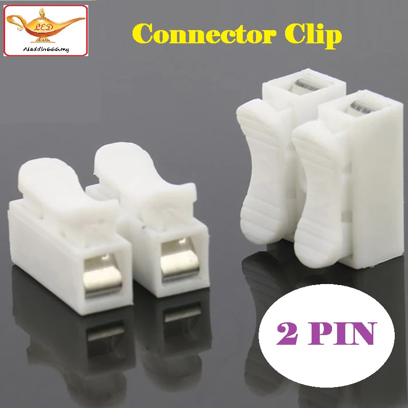 2 Pin Connector Clip / Wire Connector / Cable Connector PVC Clip