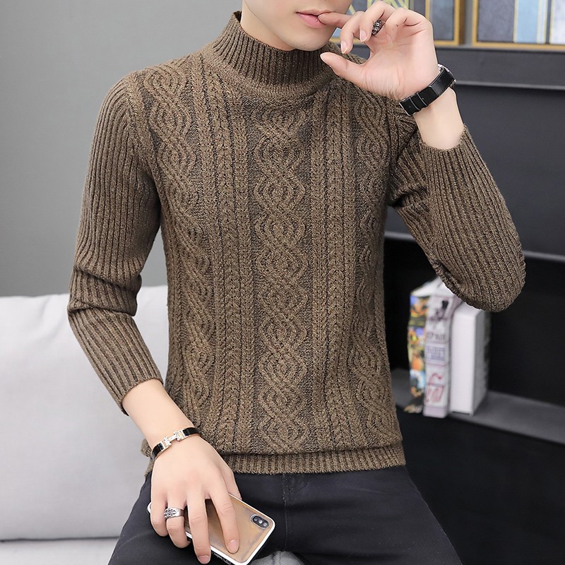 high neck pullover for men