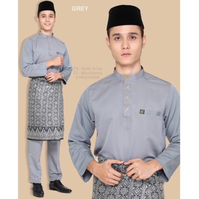 Baju Melayu Warna Kelabu Kulit Gelap Anne Frey