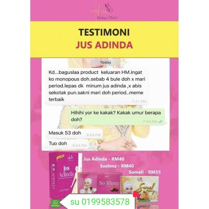 Buy Jus Adinda Product By Hidayu Malek Seetracker Malaysia