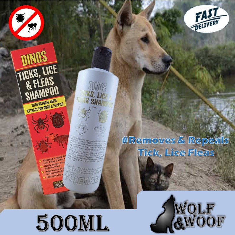 Dinos Ticks, Lice & Fleas Shampoo for dog & Cat 500ml (Prevent fleas