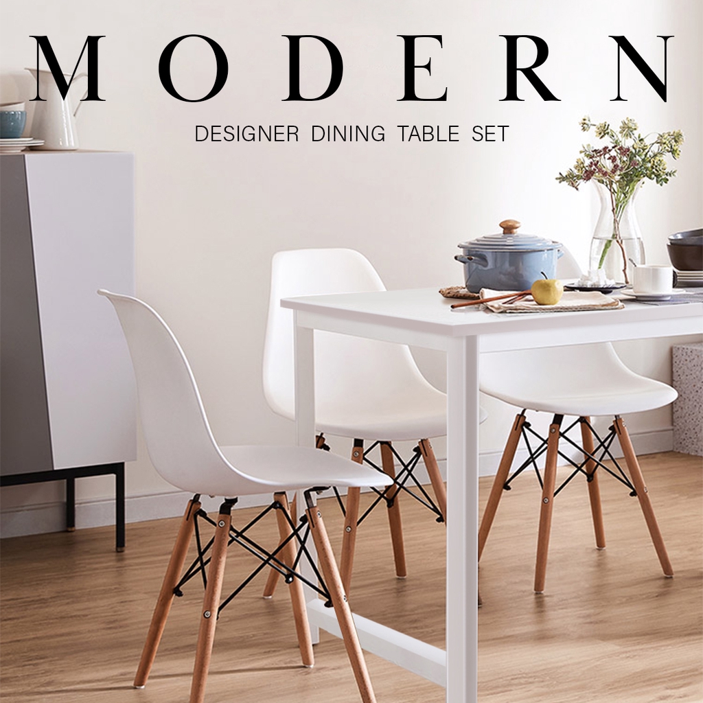 SHOCKING DEAL!! FINSSO: [120cm x 60cm] Contemporary Table with Eames Chair Dining Set