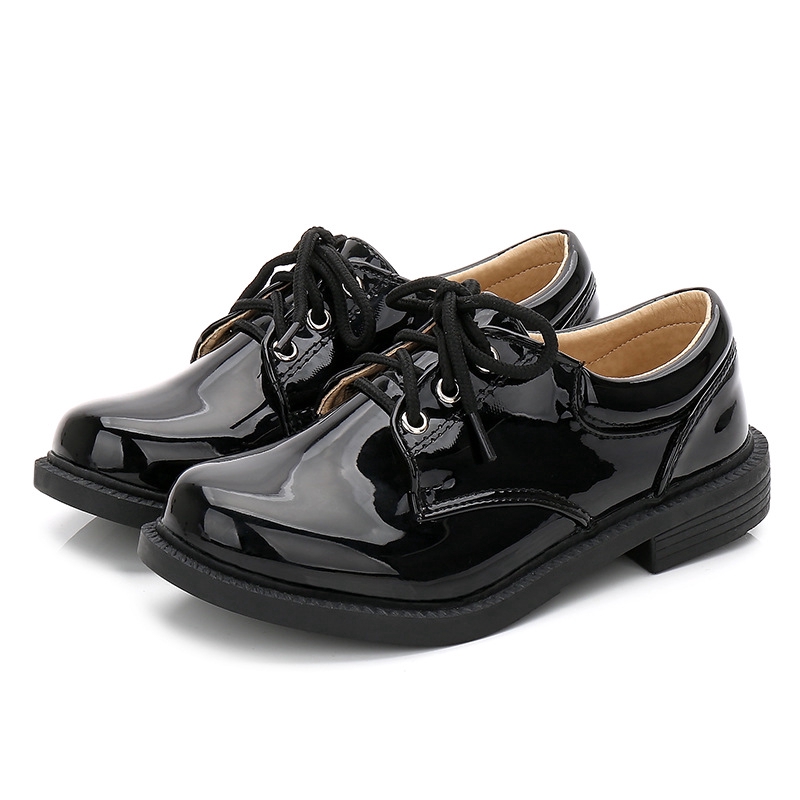 childrens black leather shoes