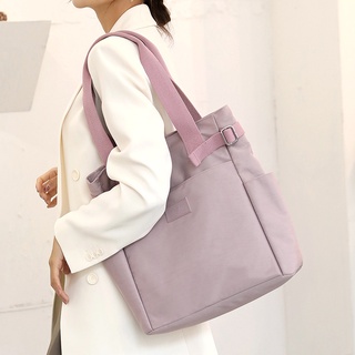 Nylon Shoulder Bag, Women's Lightweight Solid Color Crossbody Bag