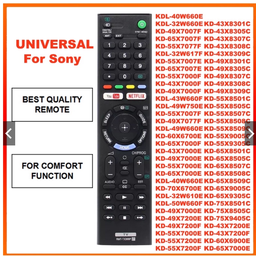 UNIVERSAL SONY TV BRAVIA SMART LCD LED ANDROID REMOTE SMART BUTTON New