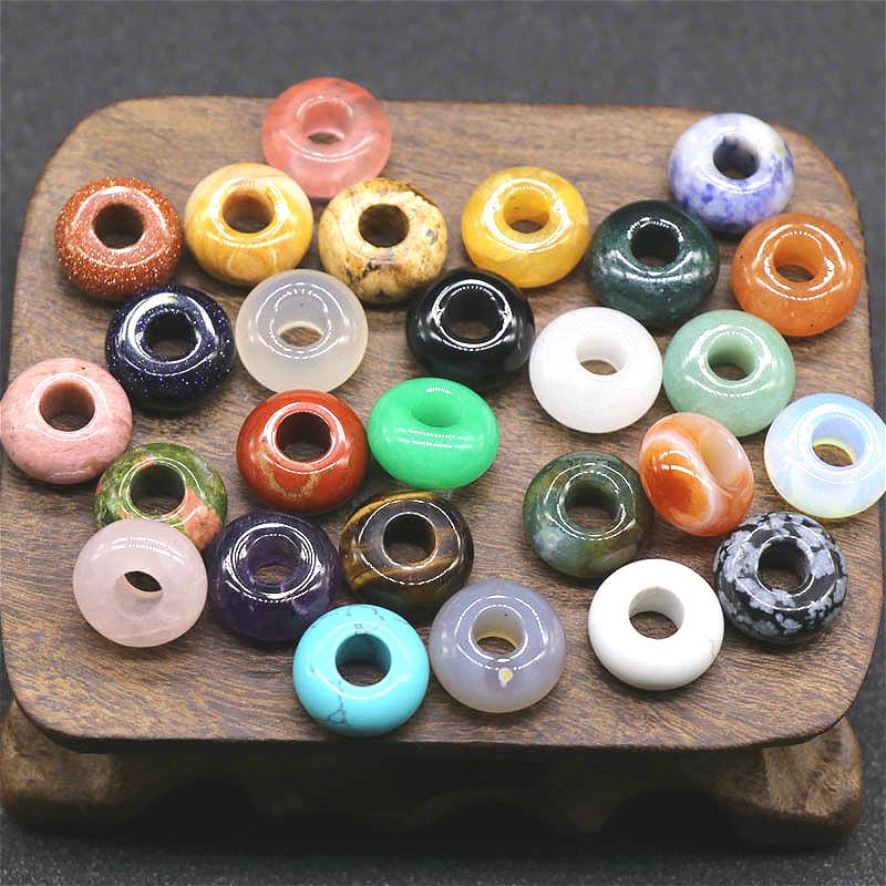 14mm Large  Donut Czech Glass Beads Various Colors Available Qty 10 or 50