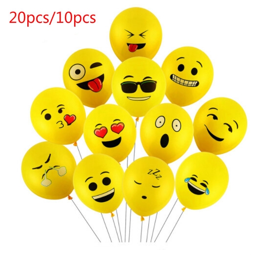 10Pcs Latex Cute Emoji Face Balloons For Festival Birthday Party Xmas Decoration