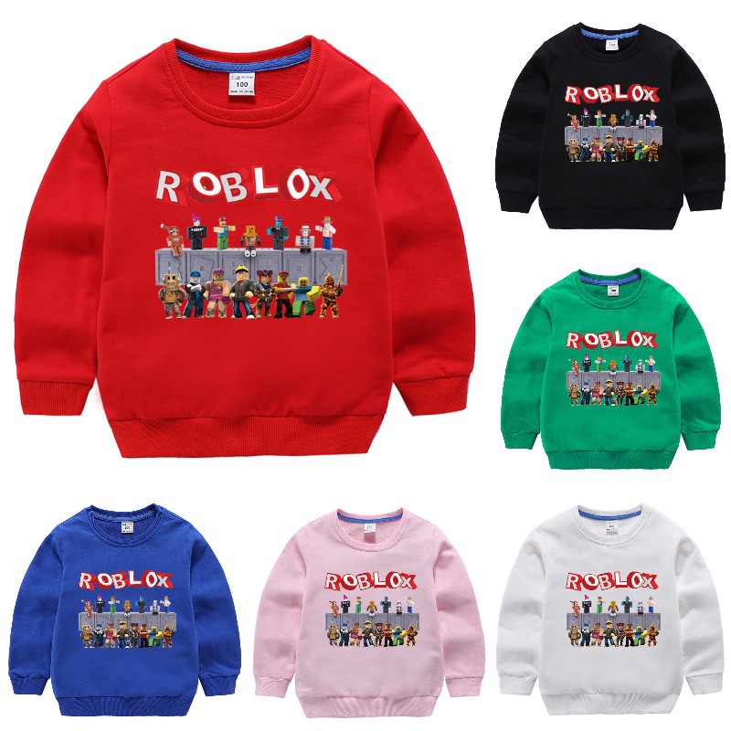 Roblox Cartoon Girls Boys Clothes Children Long Sleeve Jumper Sweatshirt Kids Clothing Outwear Shopee Malaysia - red jumper roblox roblox