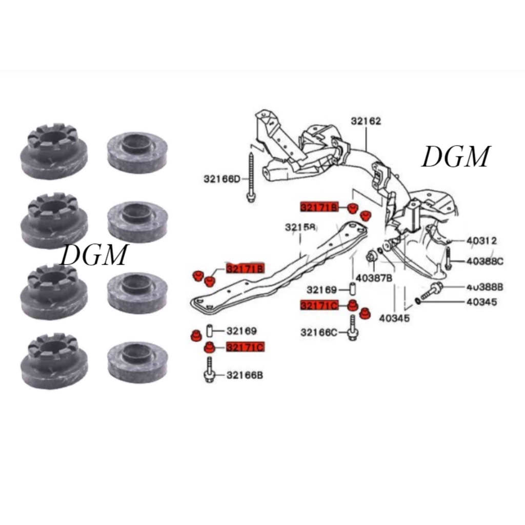 Proton Wira Satria Waja Gen Persona Cross Member Bush Set Pcs Shopee Malaysia