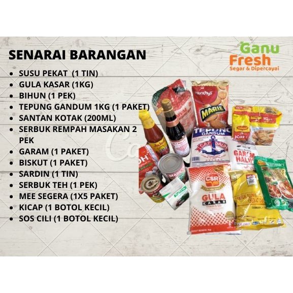 Pakej Produk Makanan  Campuran Pelbagai Jenis Set Makanan  Bakul 