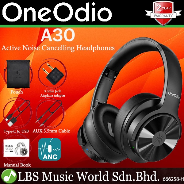 OneOdio A30 Wireless Hybrid  Bluetooth Over Ear Headphone with Active Noise Cancelling ANC Headphones