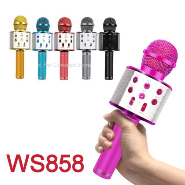 WS-858 🎤Bluetooth Wireless Microphone Karaoke Portable Microphone