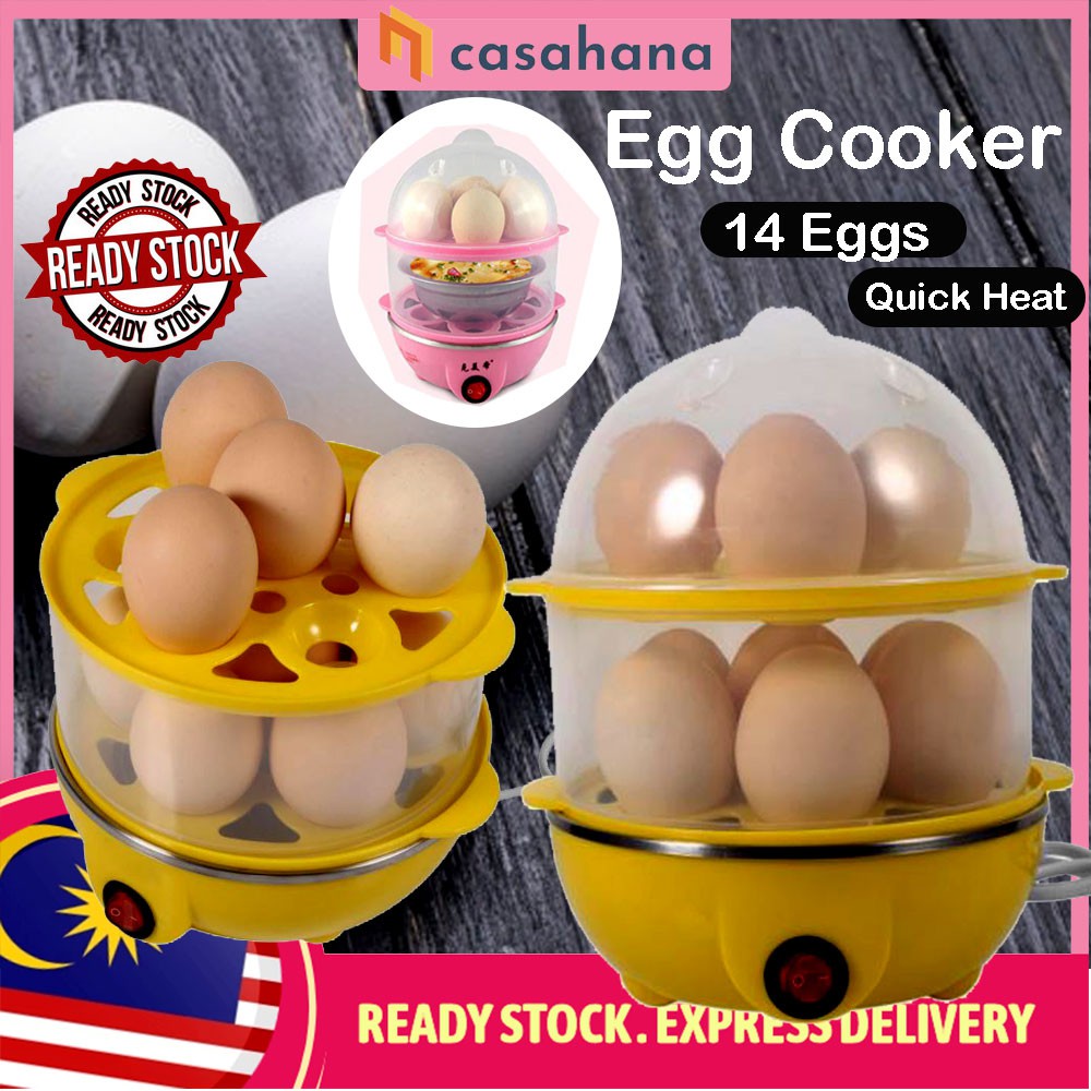 2 LAYERS EGG STEAMER COOKER️ Electric Boiler Poacher Pengukus Telur Dandang Safe Auto Power Off Anti Drying W PA-61 U