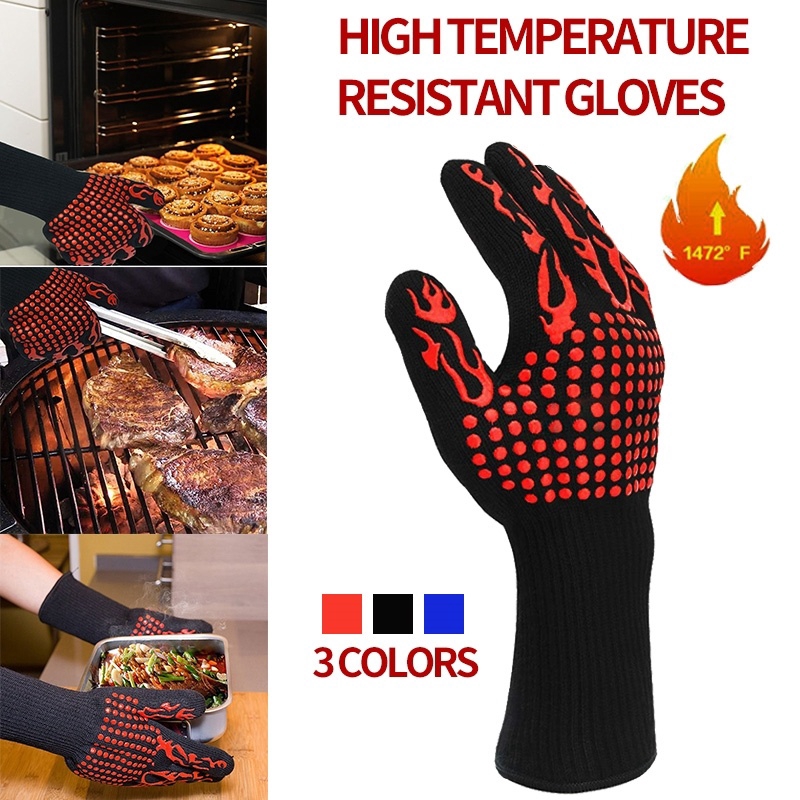 Barbecue Kitchen Gloves BBQ Oven Mitts Baking Glove Extreme Heat Resistant Multi-Purpose Grilling Cooking Gloves