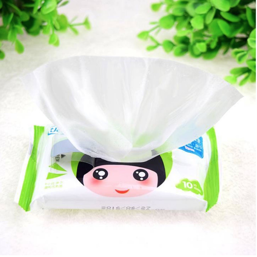 10 PCS Baby Wet Wipes (Random Design) Non Alcohol Tisu Basah Bebas Wangian 10件迷你婴儿湿巾
