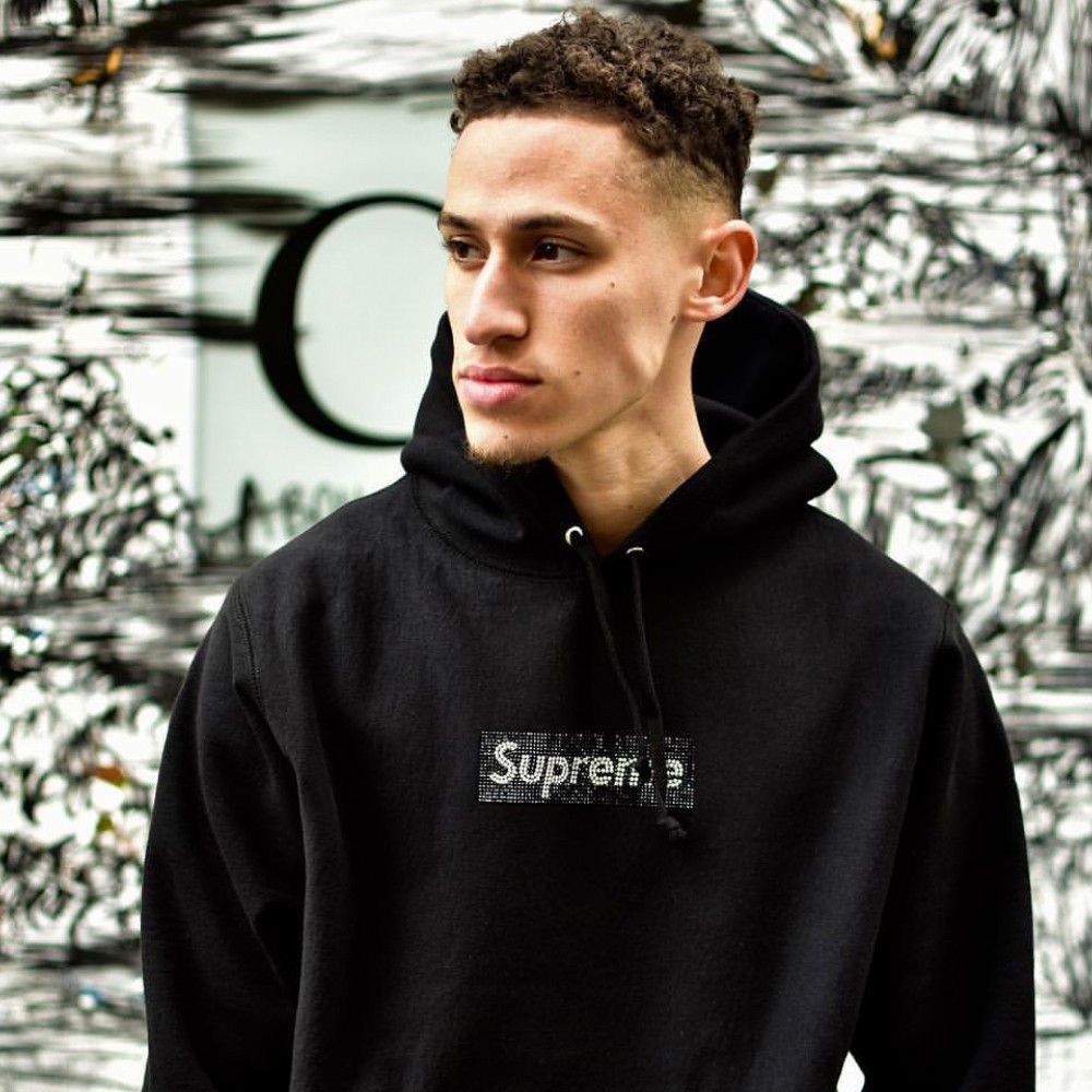 Supreme Swarovski Box Logo Hooded Sweatshirt Black | lupon.gov.ph