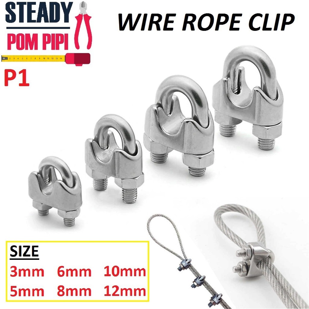 3MM, 5MM, 6MM, 8MM, 10MM, 12MM GALVANIZED WIRE ROPE CLIP / UBOLT CLAMP