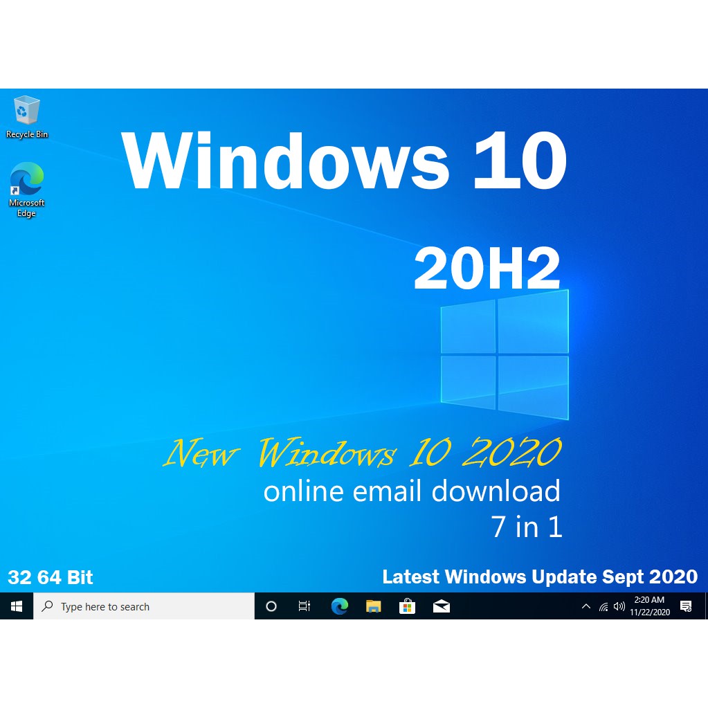 Yee Microsoft Windows 10 h2 32 64 Bit 7in1 Lifetime Free Nero Latest Windows 10 Shopee Malaysia