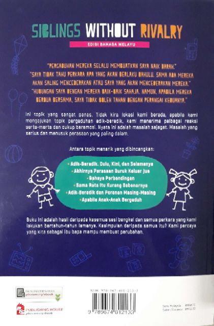 Buku Siblings Without Rivalry Edisi Bahasa Melayu Adik Beradik