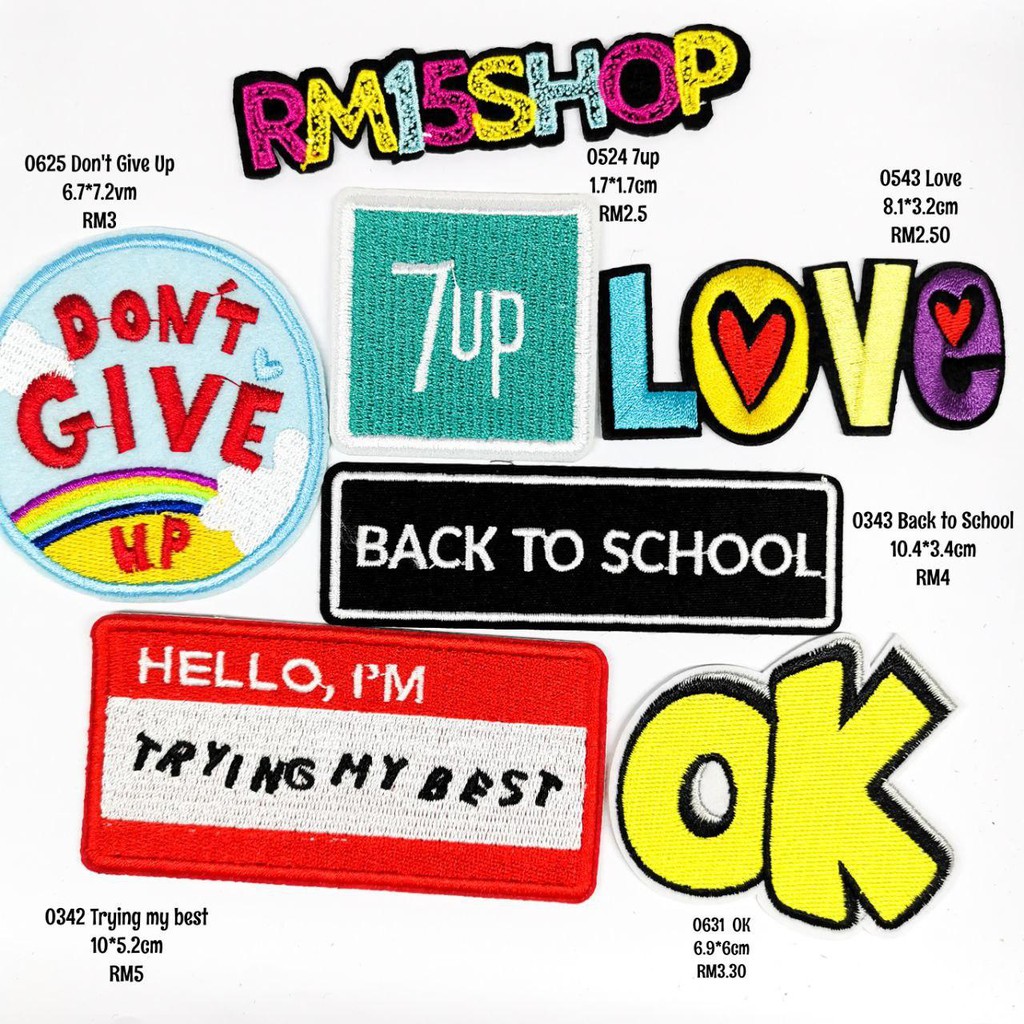 🇲🇾 IRON ON PATCHES WORD & SENTENCE DESIGN BACK TO SCHOOL Shopee Malaysia