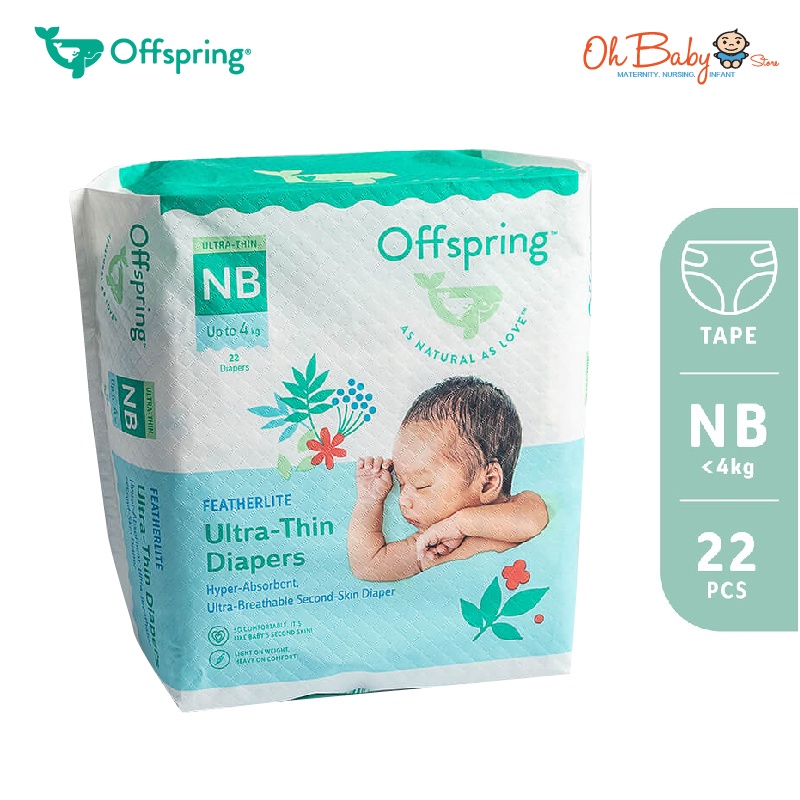 Offspring Diapers Ultra Thin Tape Newborn Up To 4kg (22pcs) Shopee