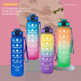 1000ML Motivational Water Bottle with Straw & Time Marker, BPA Free & Leakproof Tritan Portable Reusable Fitness Sports Water Jug for Men Women & Kids
