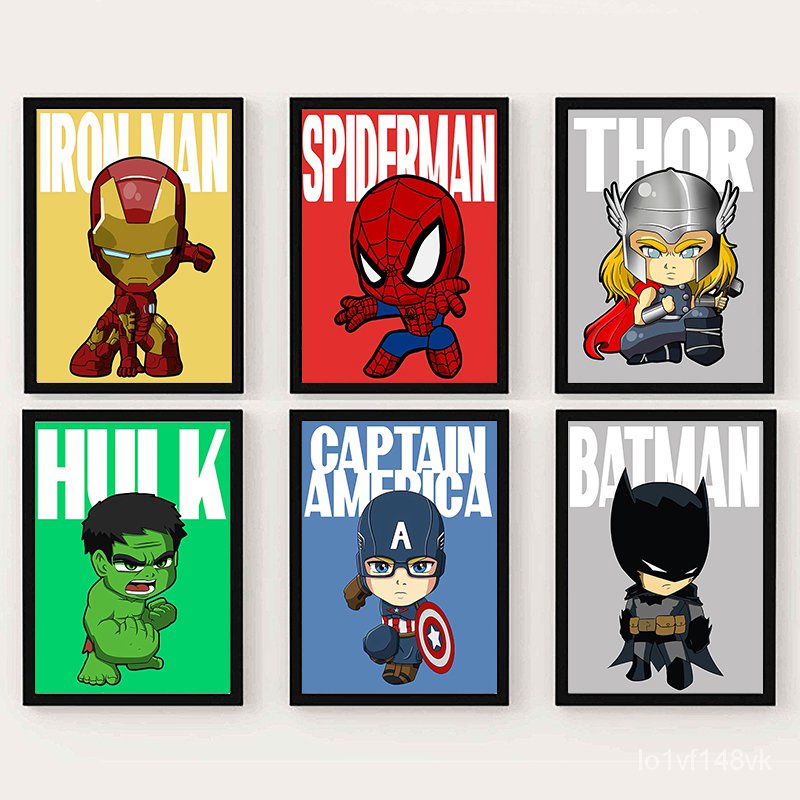 Marvel Avengers Canvas Painting Cartoon Superheroes Poster Iron Man Wall  Art for Kids Room Decoration Pictures Home Deco | Shopee Malaysia