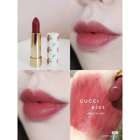 Gucci #Mildred rosewood 203 Lipstick 