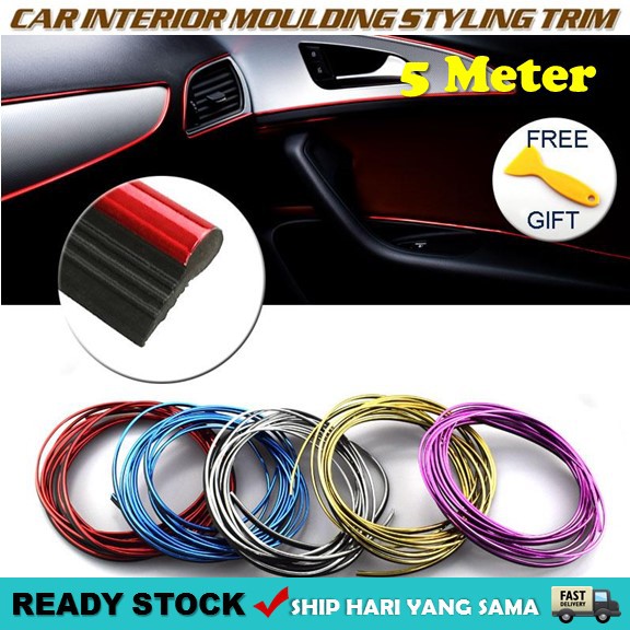 Borong Car Interior Door Dashboard Decoration Strip Moulding Trim For Car 5m