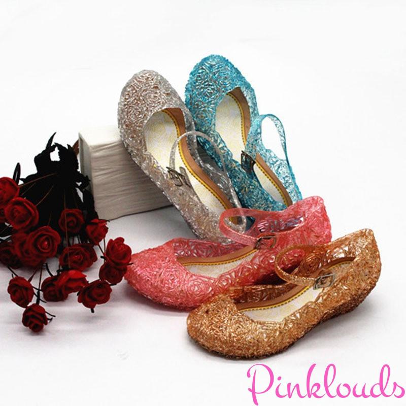 4 Colors Frozen Elsa Shoes  Jelly  Sandals  Shoes  Cinderella 