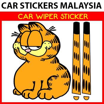 CSM Car Wiper Sticker - Garfield Cat Kucing  Shopee Malaysia