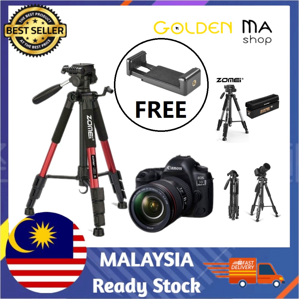 ⭐FREE CLIP HOLDER⭐ Aluminum Zomei Q111 Tripod Stand Portable Camera ...